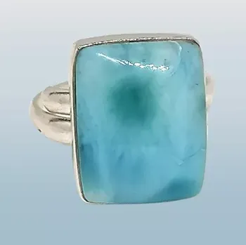 Prsten Larimarový prsten AAA kvality – luxusní kámen s nastavitelnou velikostí (úžasný kus)