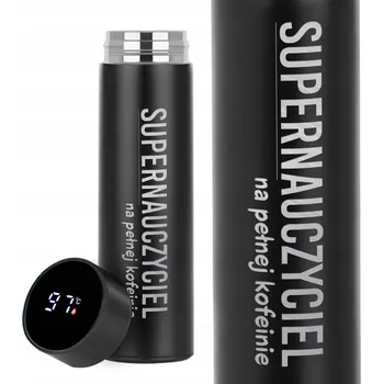 Termoska TERMOSKA S DISPLEJEM Černý UČITEL NA PLNÉM KOFEINU Pro Učitele