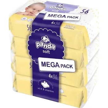 Vlhčený ubrousek Panda dětské vlhčené ubrousky soft multipack, 4 x 56 ks