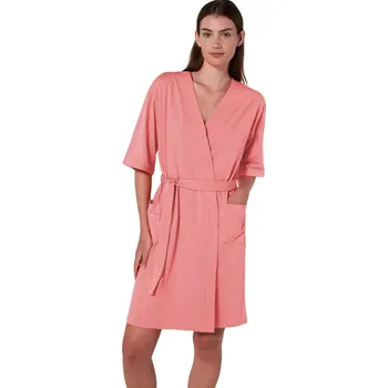 Dámská móda Dámský župan Vamp s krátkým rukávem 20236 růžový velikost L