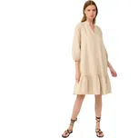 Letní šaty Vamp z popelínu s knoflíky 22457 beige skin velikost S