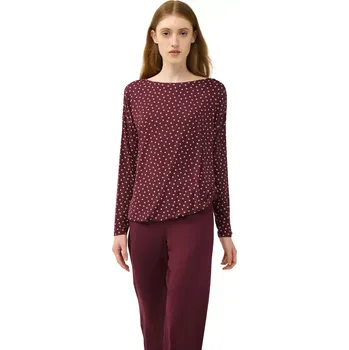 Dámské pyžamo Dámské pyžamo z mikromodalu s puntíkovaným vrškem Vamp 23032 red windsor velikost XL