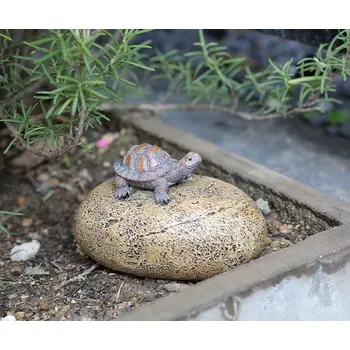 Schránka na klíče / atrapa kamene s želvou (KAM5)