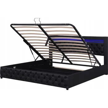 Postel Dřevěná manželská postel Arhatreya 140x200 cm černá