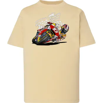 Chlapecké tričko detske-levne-bavlnene-tricko-potisk-silnice-motorka Barva: Lime stone - krémová, Dětská bavlněná trička JHK: M