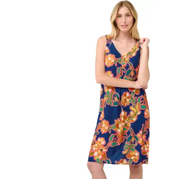 Dámské šaty Letní šaty Vamp z popelínu s japonskými květy 22453 blue lapis velikost L