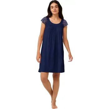 Dámská noční košile Letní noční košile Vamp s krajkovými rukávy 22094 blue cavern velikost XL