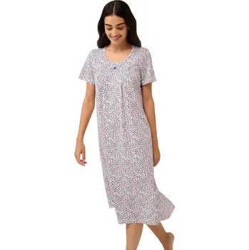 Dámská noční košile Dlouhá bavlněná noční košile Vamp s krátkými rukávy 22306 blue peony velikost S