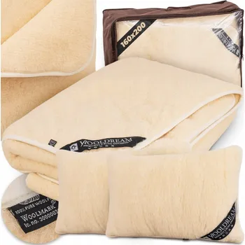 Povlečení SADA 3 Č. POVLEČENÍ Z HŘEJIVÉ 100% MERINO VLNY, ANTI-ALERGICKÉ, LEHKÉ, 160x200 cm