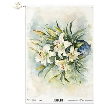 Umělecký papír Rýžový papír A4- R2459 Lilie
