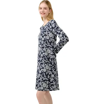 Dámská noční košile Dámská noční košile z mikromodalu s květinovým vzorem Vamp 23061 blue blazer velikost 3XL