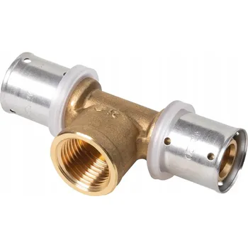 rozdělovač topení T-rozdělovač mufová PEX 16x2,0-1/2" VNITŘNÍ ZÁVIT s lisovaným profilem U, RF, H, TH