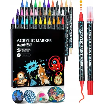 AKRYLOVÉ FIXY PISOVACÍ POPISOVAČE | 26 BAREV, OBOUSTRANNÉ