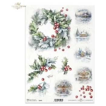 Umělecký papír Rýžový papír A4- R2440 Vánoce