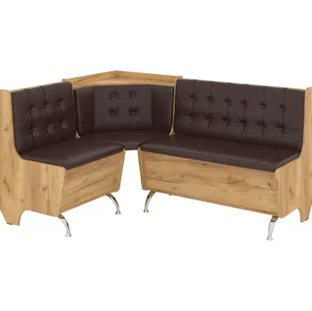 jídelní souprava Rohová lavice MARSHAL Barva: dub tacho, Materiál: koženka - hnědá