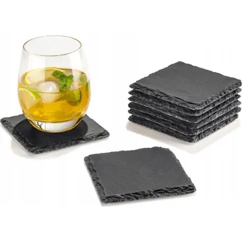 Podtácek Kamenné břidlicové podložky pod sklenice a hrnky, sada 8 ks
