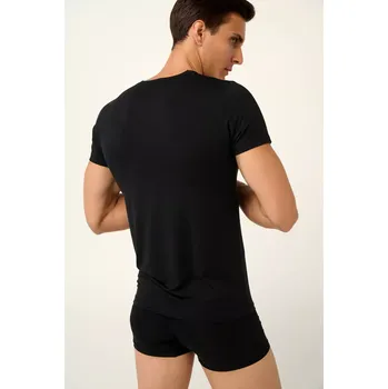 Pánské tričko Pánské tričko Vamp Micromodal s výstřihem do V 22852 black velikost M