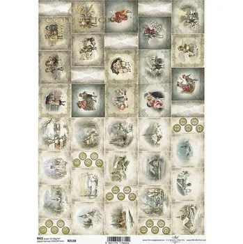 Umělecký papír Rýžový papír A4 - Vánoce a zima - R2138