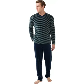 Pánská móda Sametové pruhované pyžamo Vamp 21713 velikost XL