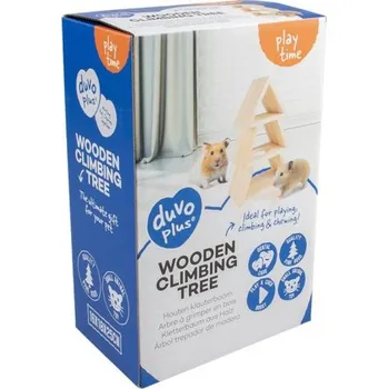 Dřevěná hračka Duvo+ Dřevěná lezecká stěna pro hlodavce 16x10x25cm stromek