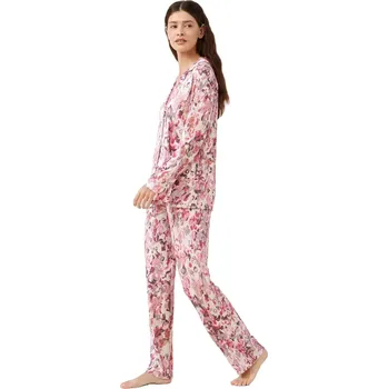 Dámská móda Květinové pyžamo Vamp s knoflíky 21046 velikost XL