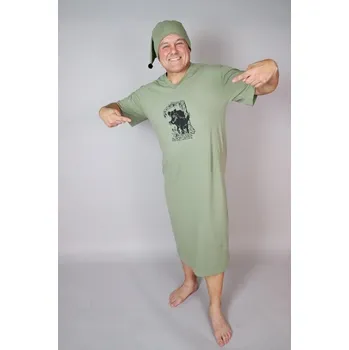 Pánská noční košile Pánská noční košile krátká Rozárka P320 Divočák Lovu zdar zelená Barva: Zelená, Velikost: M