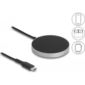 Delock Bezdrátová nabíječka s indukční nabíjecí podložkou o výkonu - 5 W / 7,5 W / 10 W / 15 W