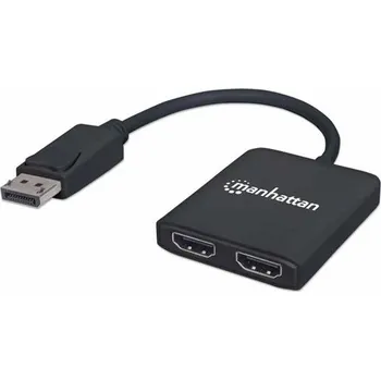 Video kabel Manhattan rozbočovač, MST hub DisplayPort na Dual HDMI, Full HD