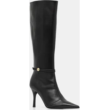 Dámské kozačky Kožené kozačky Furla Sfera dámské, černá barva, na podpatku, YK03SFE X30000 O6000 YK03SFE.X30000.O6000 99X, EUR 36