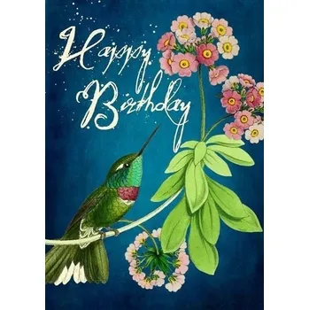 Přání B6 s obálkou - Narozeniny Kolibřík