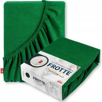 Prostěradlo Froté prostěradlo 100x200 s Gumou Hrubá Bavlna Bok 30 Lahvově Zeleň
