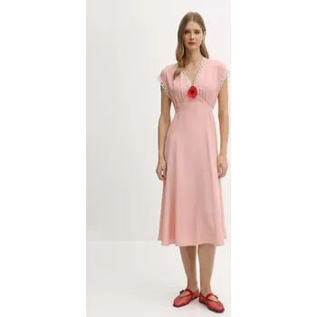 Dámské šaty Viskózové šaty The Sleeper PMDDR03P006L růžová 39X, vel. M