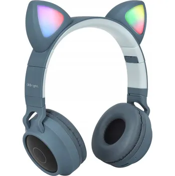 Sluchátka Bezdrátová Sluchátka Přes Uši s Kočičími Ušima šedá