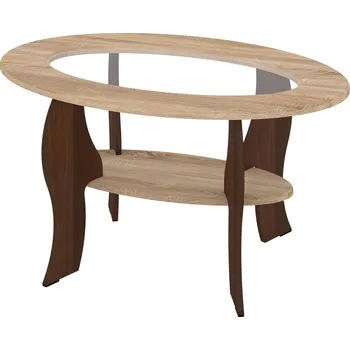 Konferenční stolek Konferenční stolek MAGNOLIA MDF Barva: ořech - tmavý + dub sonoma