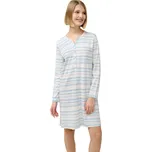 Dámská bavlněná noční košile s pastelovým vzorem a knoflíkovou légou Vamp 23301 blue cloud velikost S