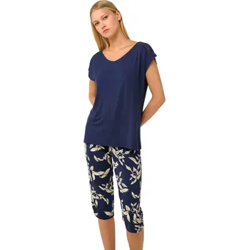 Dámské pyžamo Dámské pyžamo s kapri kalhotami Vamp 22044 blue cavern velikost L