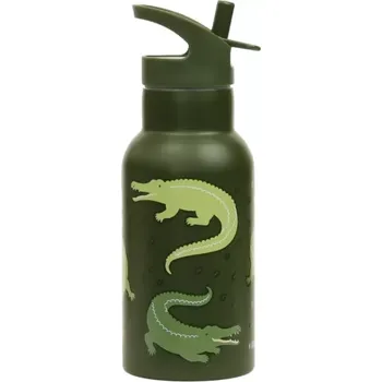 Láhev A Little Lovely Company - nerezová lahev na pití, 350 ml - krokodýl