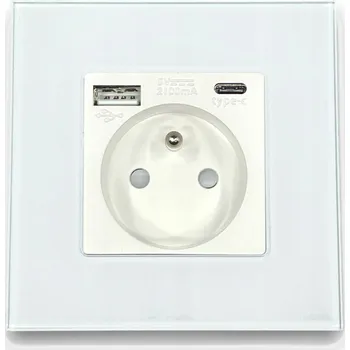 Elektrická zásuvka Elektrická Zásuvka BarON do zdi, USB, bílá