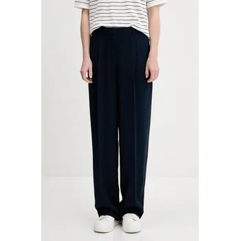 Dámské kalhoty Kalhoty Tommy Hilfiger dámské, tmavomodrá barva, high waist, WW0WW46749 59X, vel. 42