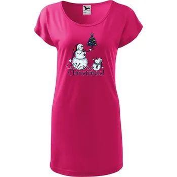 Dámské tričko DOBRÝ TRIKO Dámské tričko/šaty Merry Christmas! Velikost: 2XL, Barva: Purpurová