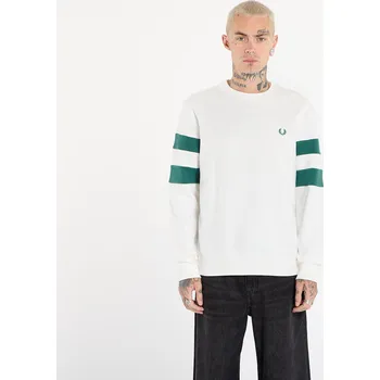 Pánská mikina Mikina FRED PERRY Peached Tipped Sleeve Sweatshirt Snow White XL