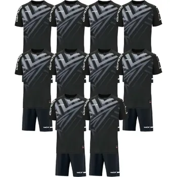 Saller SQUAD50 10 x Tréninkový set BARVA: 360 černá-bílá, Velikost: XS Týmový funkční komplet – tričko a šortky S.Dry-Tech pro sportovní výkon