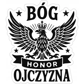 Samolepicí dekorace na vozidlo NÁLEPKA na auto | BŮH ČEST VLAST Vlastenecká Polská Vinylová