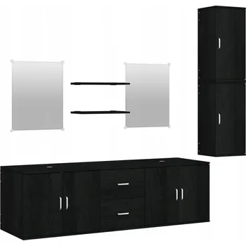 Koupelnový nábytek Sestava koupelnového nábytku černá 150x45x45 cm