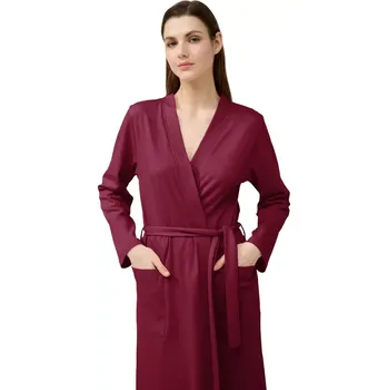 Dámský župan Dámský bavlněný župan s křížovým střihem Vamp 23337 red beet velikost S