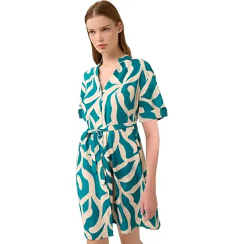 Dámské šaty Dámské popelínové letní šaty s knoflíky 22441 green bayou velikost L