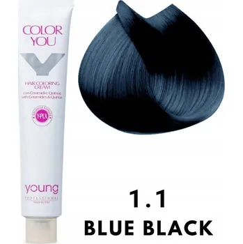 Barva na vlasy Barva na vlasy MODRÁ ČERNÁ s plexem a ceramidy 1.1 YOUNG Color 100ml