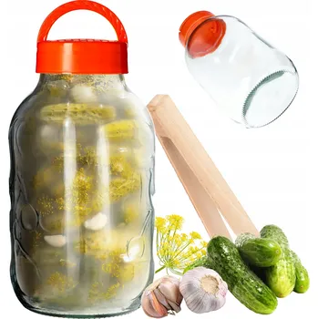 Sklenice Sklenice k nakládání Kadax s víkem a kleštěmi 4 l