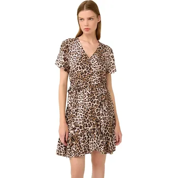 Dámské šaty Letní šaty Vamp se zavinovacím předním dílem 22432 brown coffe velikost M