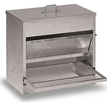 Krmítko pro ptáka Nášlapné krmítko stojanové - 20l krmiva, celokovové, úspora do 50% krmiva